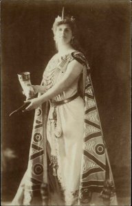 Beautiful Woman Elaborate Costume Actress Opera ? Real Photo c1910 Postcard