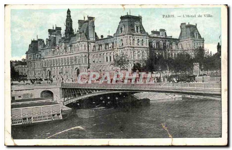 Paris Postcard Old City Hall