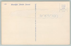 Florida~Sunset On Water And Trees~Vintage Postcard