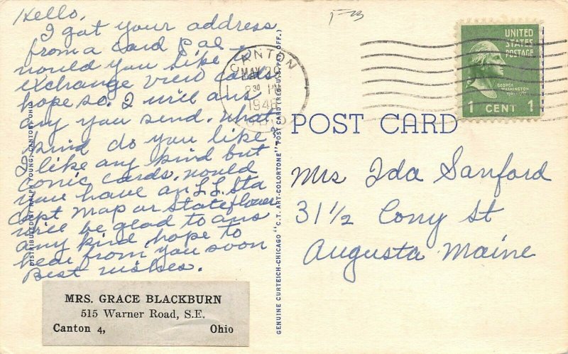 LP27  Canton Ohio  Large Big  letters              Postcard