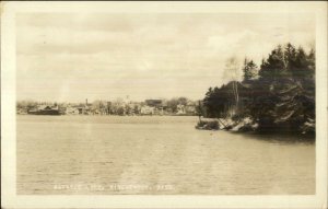 Winchendon MA Lake & Buildings in Distance 1937 Used Real Photo Postcard