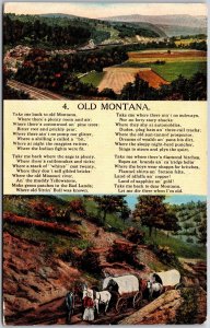 1920's Take Me Back To Old Montana Poem Cottonwoods & Trees Posted Postcard