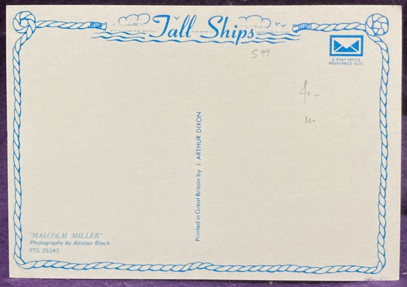 Transport Sailing ship Malcolm Miller unposted