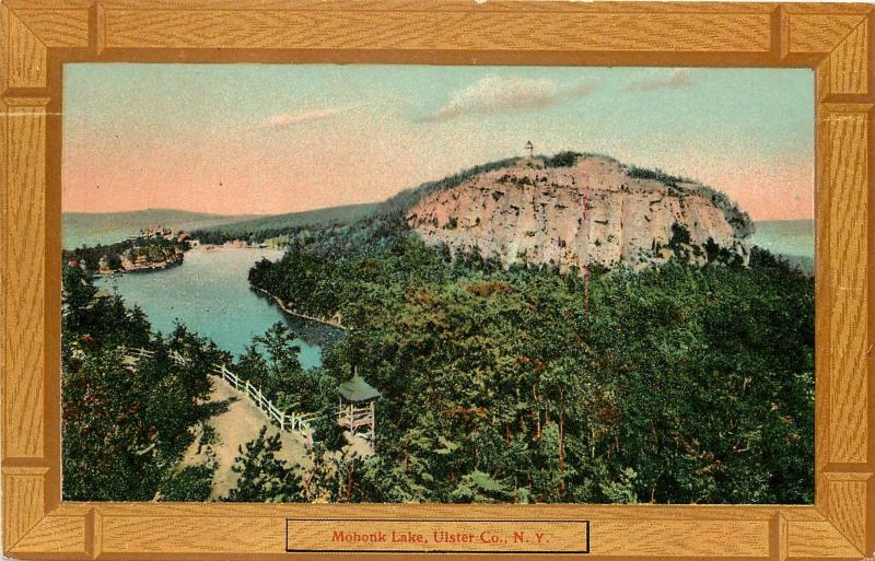 c1910 Postcard; 'Wood Frame' Vignette Mohonk Lake, Ulster County NY Unposted