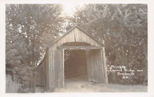 J75/ Brandon Vermont RPPC Postcard c1950s Covered Bridge 307