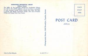 ABILENE, KS Kansas  EISENHOWER PRESIDENTIAL LIBRARY~Marble Lobby Chrome Postcard