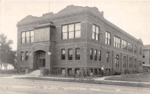 B21/ Wheaton Minnesota Mn Real Photo RPPC Postcard c1920 Community Building