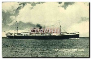 Old Postcard Boat Ship Co. Navigation Mixte El Biat Co. Touache