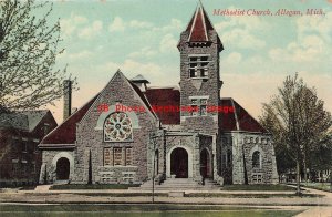 MI, Allegan, Michigan, Methodist Church, Entrance, 1908 PM, Wolverine News Pub