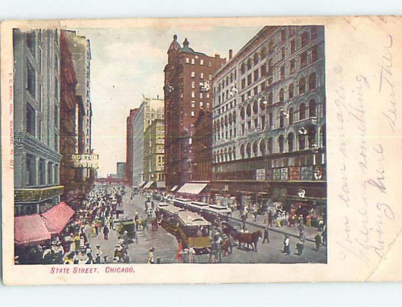 Pre-1907 STREET SCENE Chicago Illinois IL A0204