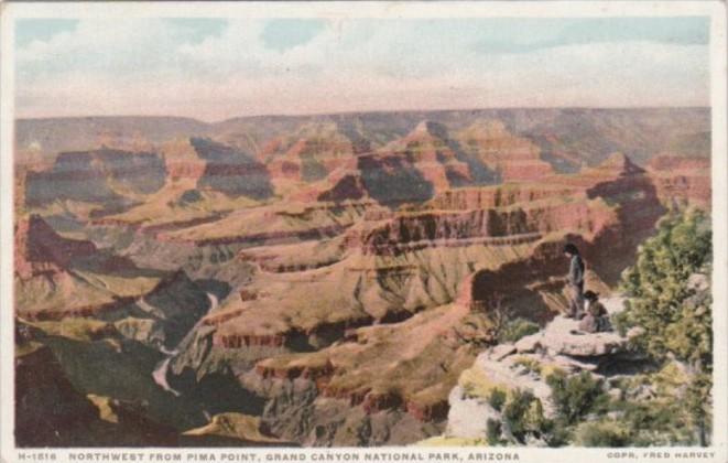 Fred Harvey Northwest From Pima Point Grand Canyon Arizona Detroit Publishing