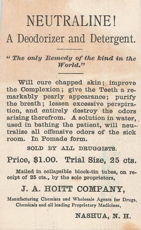 1880s-90s US Vice President Thomas Hendricks Neutraline P13 