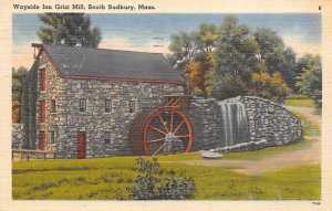 Wayside Inn Grist Mill South Sudbury, Massachusetts USA View Postcard Backing 