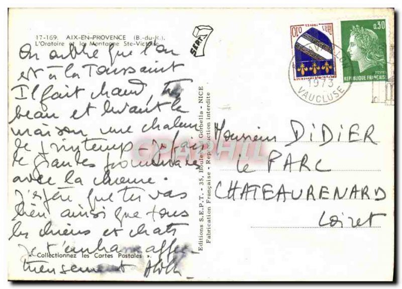 Modern Postcard Aix En Provence and L & # 39Oratoire Mountain