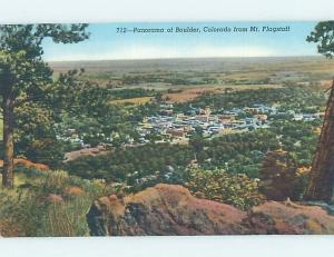 Unused Linen PANORAMIC VIEW Boulder Colorado CO i0494