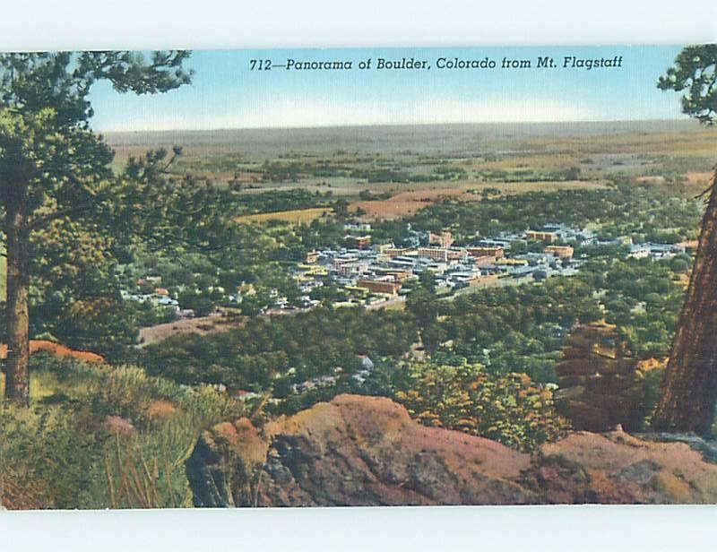 Unused Linen PANORAMIC VIEW Boulder Colorado CO i0494