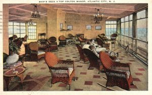 Vintage Postcard 1946 Ship's Deck A'top Colton Manor Atlantic City New Jersey NJ