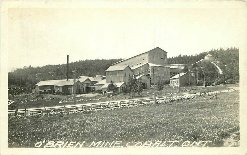 Cobalt Ontario Canada Obrien Mine 1939 RPPC Photo Postcard 21-790