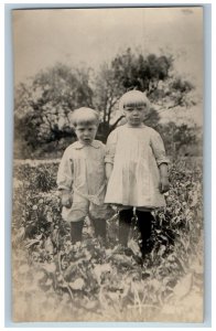 c1910's Children Kids Scene Field RPPC Photo Unposted Antique Postcard