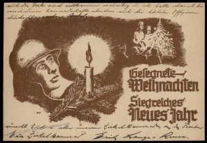 3rd Reich Germany 1943 Weihnacht Christmas Card Cover UNUSED 100680