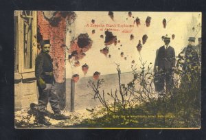 WORLD WAR I BATTLE ACTION ANTWERP BELGIUM ZEPPELIN BOMB VINTAGE POSTCARD