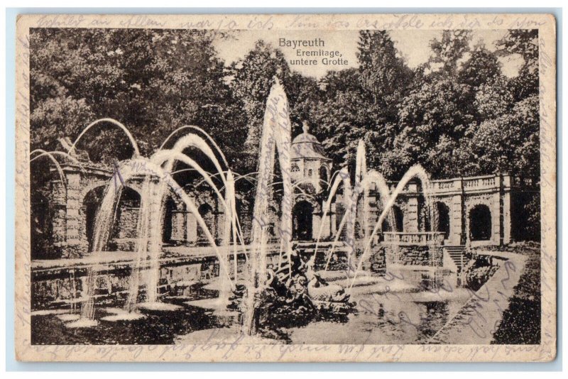 c1920's Bayreuth Hermitage Lower Grotto Bavaria Germany Posted Postcard