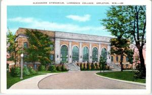 APPLETON, WI Wisconsin  LAWRENCE COLLEGE Alexander GYMNASIUM   c1930s   Postcard