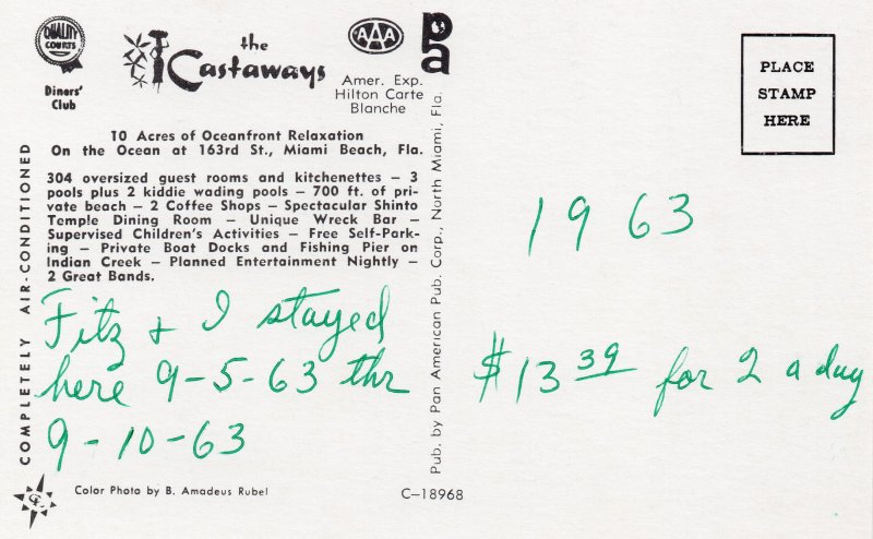 10569 The Castaways, Miami Beach, Florida 1963
