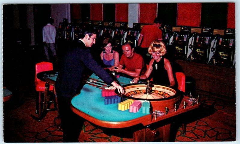 FREEPORT, GRAND BAHAMAS  Gambling EL CASINO ROULETTE Slot Machines  Postcard 