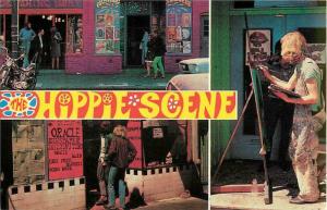 San Francisco Hippie Scene Haight-Ashbury Multiview Psychedelic Repro Postcard