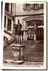 Old Postcard Chateau de Pierrefonds equestrian statue of Louis d'Orleans