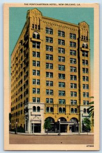 1940 New Orleans Louisiana LA Vintage Postcard Pontchartrain Hotel View Building