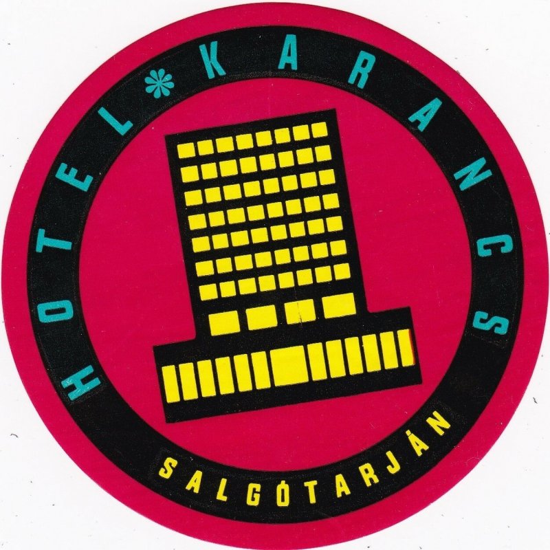 Hungary Salgotarjan Hotel Karancs Vintage Luggage Label sk3702