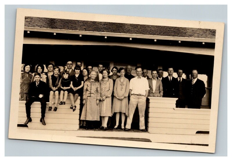 Vintage Early 1900's RPPC Family Reunion Photo Postcard UNPOSTED