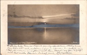 RPPC Moonlight on Lake Waushacum Sterling MA c1906 Undivided Back Postcard K54