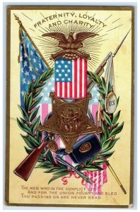 c1910's Fraternity Loyalty Charity Gar Civil War Granite New York NY Postcard