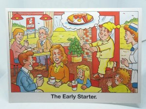 The Early Starter Little Chef Vintage Novelty Restaurant Advertising Postcard