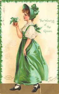 Artist Ellen Clapsaddle Saint Patrick's Day 1908 crease bottom edge, light po...