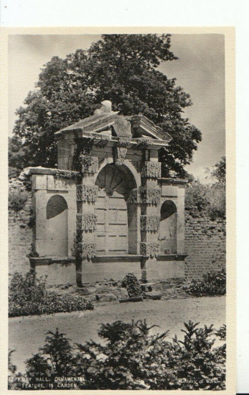 Northamptonshire Postcard - Kirby Hall, Ornamental Feature in Garden RP  18305A