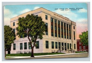 Vintage 1941 Postcard US Post Office & Federal Courthouse Fort Scott Kansas