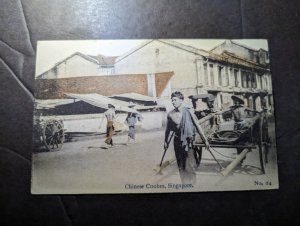 Mint British Malaya Straits Settlements Postcard Chinese Natives in Singapore