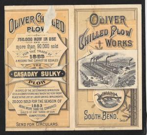 VICTORIAN TRADE CARD Oliver Chilled Plow Black Plowing Field