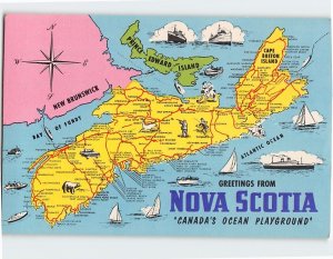 Postcard Canada's Ocean Playgrounds, Greetings Form Nova Scotia, Canada