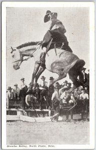1941 Bronco Riding North Platte Nebraska NB Posted Postcard