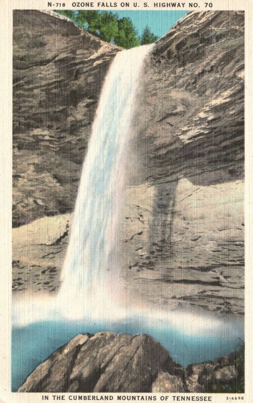 Vintage Postcard Ozone Falls U. S. Highway No. 70 Cumberland Mountains Tennessee