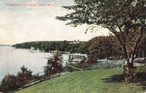 Highland Delavan Lake Wisconsin Postcard 2R4-229