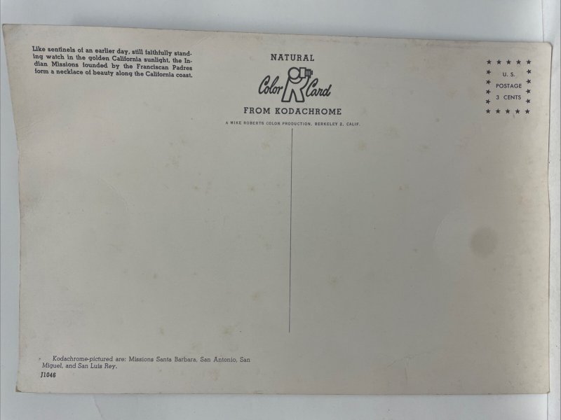 California Indian Missions Oversize Postcard