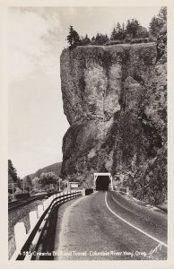 Oregon Columbia River Highway Oneonta Bluff and Tunnel Real Photo