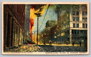 Vintage California Postcard - 1906 San Francisco Earthquake - Mission St.