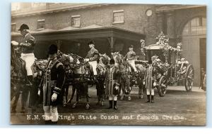 *King's State Coach Famous Creams Horses London UK Vintage Photo Postcard C86